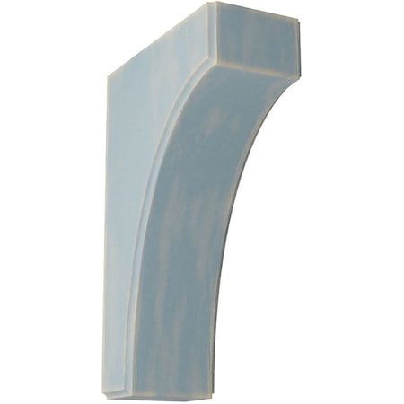 Ekena Millwork 3 1/2"W x 8"D x 12"H Clarksville Wood Vintage Decor Bracket, Driftwood Blue BKTWD04X08X12CVBU